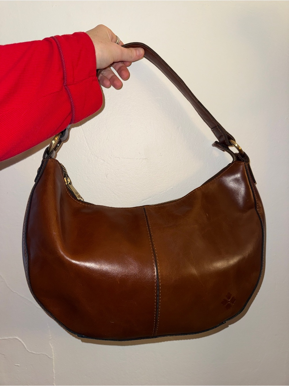 Patricia Nash crescent authentic leather bag